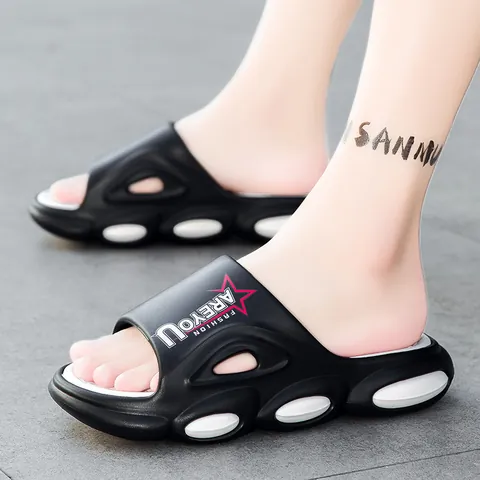 Chanclas Casual para Hombre Suela Gruesa Sandalias de Playa Transpirables EVA Suave Antideslizante Zapatillas Estampado Estrella
