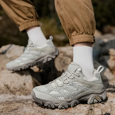 Heren Dames Outdoor Wandelschoenen Ademend Gaas Varkenssuède Patchwork Dikke Zool Antislip Trekking Klimschoenen Voor Camping Casual