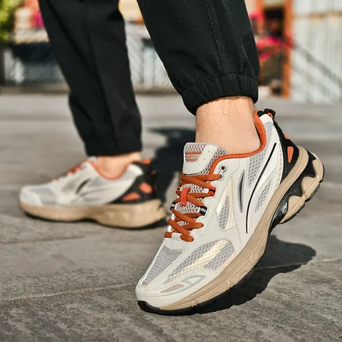 Unisex Casual Running Shoes Retro Breathable Mesh Lightweight Fashion Sneakers Color Block Outdoor Sport Shoes