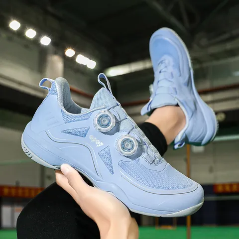 Professional Badminton Shoes Men Women Rotary Dial Breathable Non-Slip Indoor Court Training Shoes Lightweight Sneakers