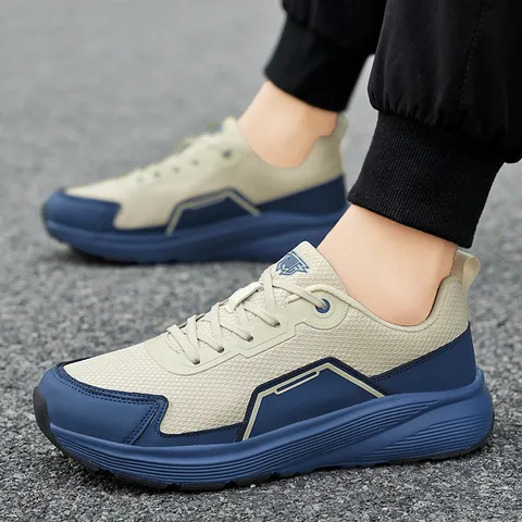 Men Women Running Shoes Breathable Mesh Wide Toe Box Lightweight Cushioning Color Block Casual Sports Sneakers Outdoor Walking Shoes