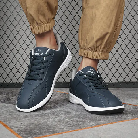 Herren Fashion Casual Sneaker Kunstleder Skateschuhe Atmungsaktiv Rutschfest Laufen Wanderschuhe Urban Industrial Stil