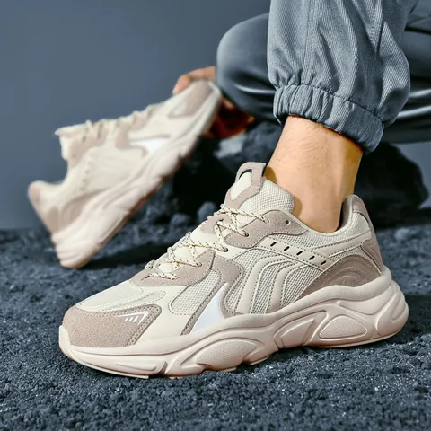 Men Women Retro Chunky Sneakers Suede Microfiber Patchwork Platform Daddy Shoes Breathable Casual Outdoor Sports Walking Shoes