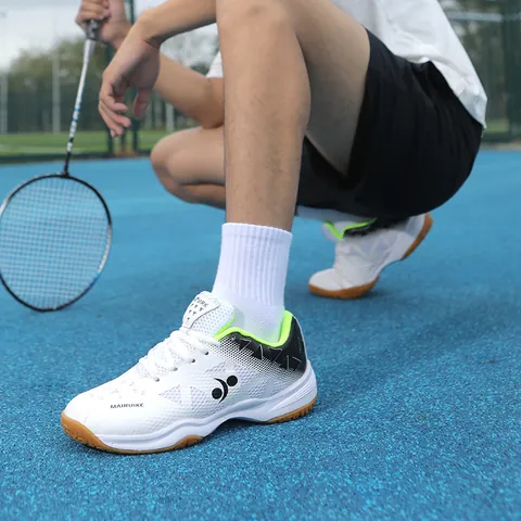 Professional Badminton Shoes Breathable Lightweight Sports Sneakers For Men Women TPU Mesh Training Shoes Wear-Resistant Rubber Sole