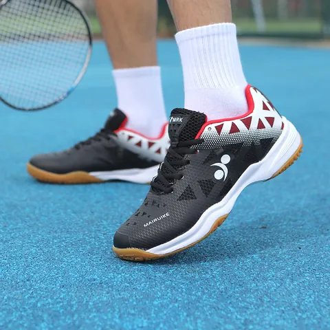 Professional Badminton Shoes Breathable Lightweight Sports Sneakers For Men Women TPU Mesh Training Shoes Wear-Resistant Rubber Sole