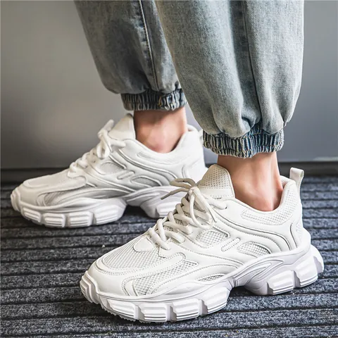 Retro Chunky Sneakers For Men Women Breathable Mesh Splicing Thick Sole Dad Shoes Casual Outdoor Running Walking Sports Shoes B886