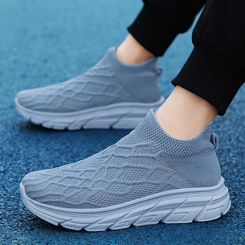 Chaussures Chaussettes Fly-Knit Respirantes pour Hommes Femmes Sneakers Décontractées sans Lacets Semelle Epaisse Chaussures Sport Légères