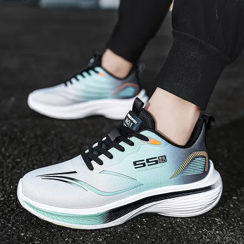 Herren Atmungsaktives Mesh Laufschuhe Leichtgewicht Rutschfest Stoßdämpfend Mode Sneakers Verlauf Sport Lässige Wanderschuhe