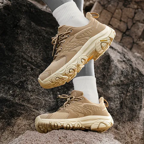 Outdoor Hiking Shoes For Men Women Breathable Mesh Synthetic Leather Trekking Sneakers Non-Slip Rubber Sole Winter Autumn Training Climbing Footwear