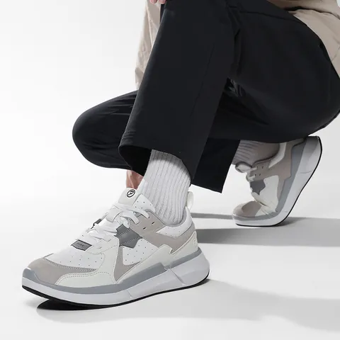 Men's Casual Sport Sneakers Leather MD TPR Sole Breathable Anti-Slip Thick Bottom Retro Fashion Outdoor Daily Walking Shoes