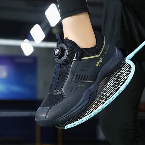 Professional Badminton Shoes For Men Women Breathable Indoor Training Sports Shoes With Rotary Buckle Non-Slip Sneakers