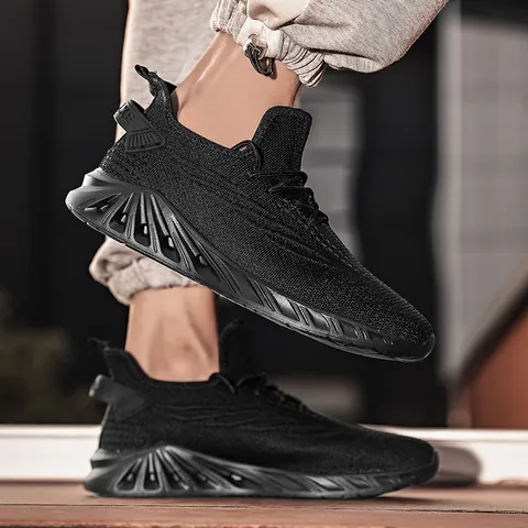Men's Mesh Breathable Running Shoes Lightweight Casual Sneakers Low Top Lace Up Athletic Fashion Walking Shoes For Spring Summer