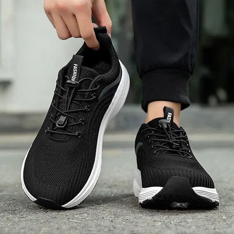 Women Breathable Mesh Running Shoes Lightweight Casual Sneakers With Drawstring Laces Wide Fit Thick Sole Outdoor Walking Shoes