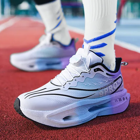 9PRO RUN Gradient Running Shoes With Dial Lacing System Hollow Cushioning Midsole Breathable Outdoor Sports Fitness Sneakers Adults