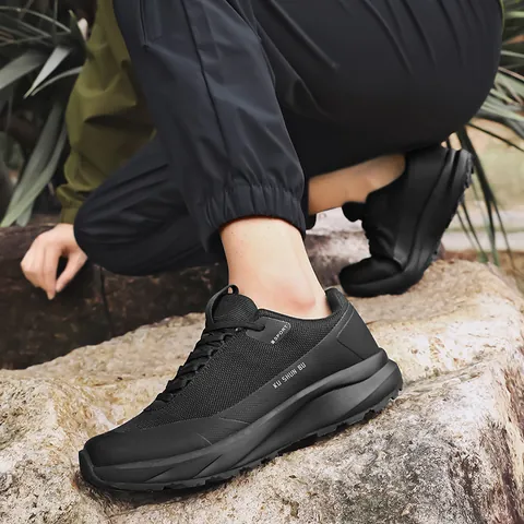 Herren Atmungsaktive Outdoor-Laufschuhe Leichtgewichtige Dämpfung Wander-Sneaker Mehrfarbig Mesh Athletische Sport-Gehschuhe