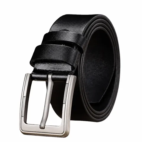 Heren Vintage Rundleer Riem Geborstelde Legering Gesp Tailleband Voor Casual Business Jeans Klassieke Effen Kleur Leren Riem Verstelbaar
