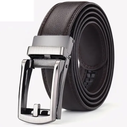 Cintura da Uomo Business con Fibbia Automatica in Similpelle Cinturino a Cricchetto per Jeans Abito Casual Regolabile Accessori Moda