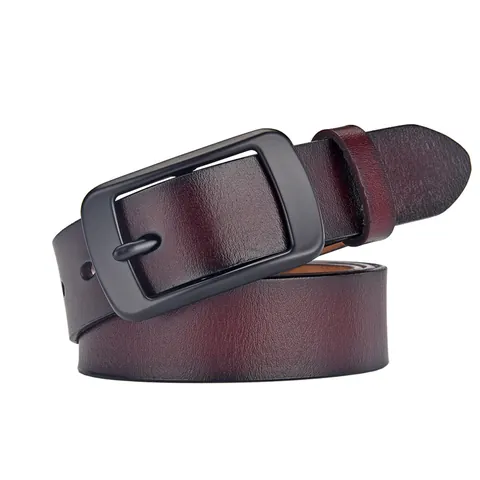 Women Genuine Leather Belt Cowhide Pin Buckle Waistband Simple Casual Retro Fashion Accessory For Jeans Pants Daily Use
