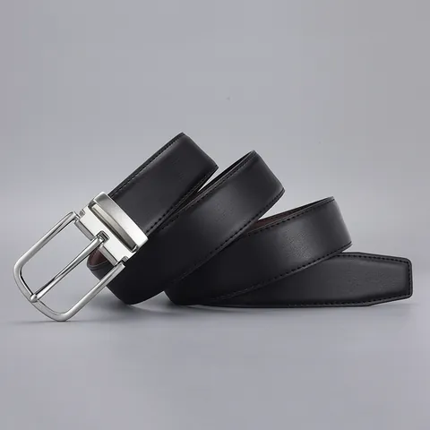 Cintura da Uomo in Pelle Business Crosta di Pelle Fibbia ad Ardiglione Casual per Ufficio Quotidiano Accessorio Classico