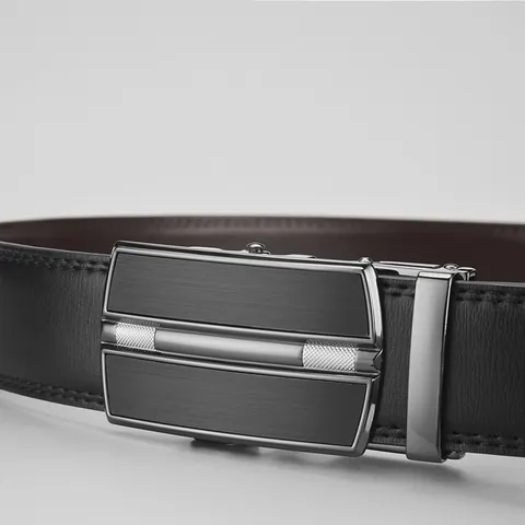 Professional Mens Business Belt With Automatic Alloy Buckle Split Leather Adjustable Formal Waistband Stylish Girdle For Men