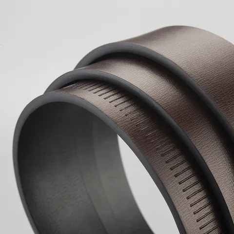 Men's Split Leather Belt With Zinc Alloy Automatic Buckle Business Minimalist Adjustable Waist Strap Modern Classic Black Belt