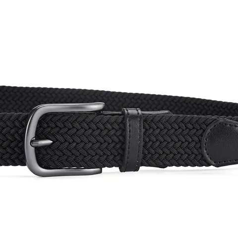 Ceinture Élastique Tressée Casual Hommes Femmes Avec Boucle à Ardillon en Alliage Accessoire de Taille en Tissu