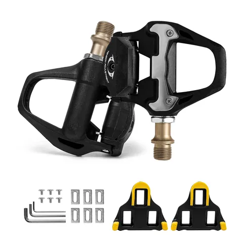 Professional Road Bike Self-Locking Pedals Nylon Body With Cleats Tension Adjustment Cycling Bicycle Accessories