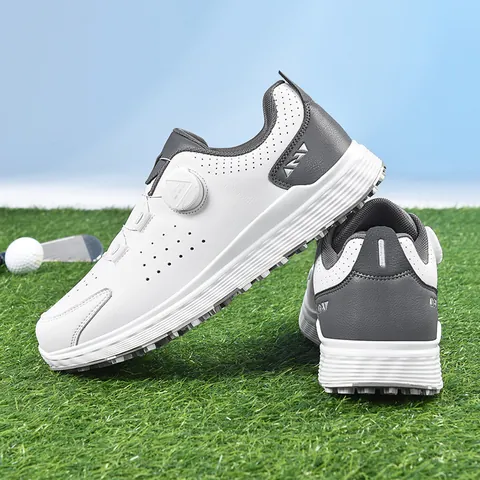 Professional Golf Shoes Men Women Microfiber Leather Lightweight Breathable Anti-Slip Outdoor Sports Sneakers Adjustable Knob Buckle