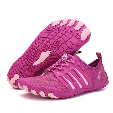 Chaussures d'Eau en Tissu Maille Respirant Semelle en Caoutchouc Antidérapante pour Plage Natation Plongée Hommes Femmes Sport