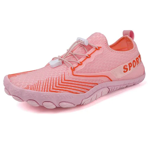 Unisex Quick Dry Water Shoes Breathable Mesh Beach Aqua Shoes For Swimming Wading Five Toe Anti Slip Rubber Sole Sport Men Women