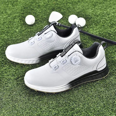 Unisex Golfschoenen Waterdicht Microvezel Leer Draaisluiting Ademend Antislip Spikeless Atletische Sneakers Sportschoenen