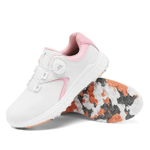 Chaussures de Golf Professionnelles Pour Hommes Femmes Légères Antidérapantes Sport en Plein Air Avec Système de Boucle Rotative Cuir Microfibre