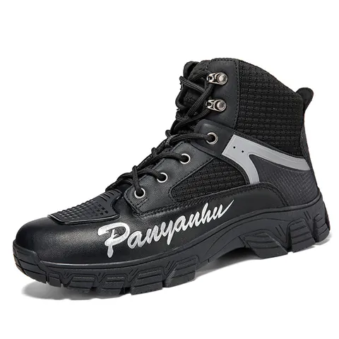 Men Professional Motorcycle Riding Boots Waterproof Tactical Protective Racing Shoes Outdoor Anti Slip High Top Biker Boots