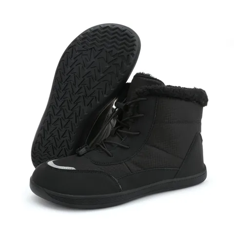 Unisex Winter Snow Boots Waterproof Faux Fur Lined Warm Non-Slip Outdoor Hiking Boots For Couples Casual Cotton Shoes