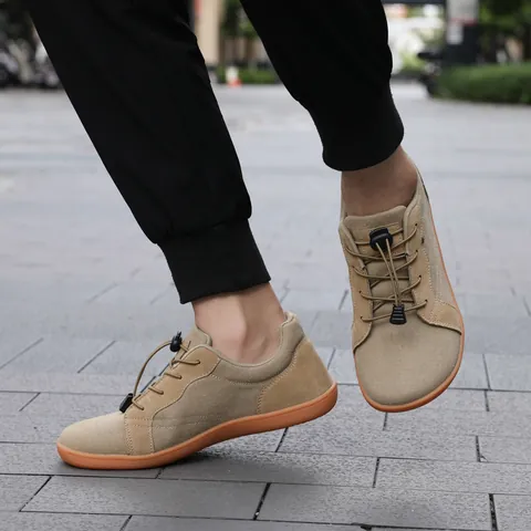 Wide Toe Box Barefoot Shoes For Men Women Breathable Hiking Sneakers Quick Lace Outdoor Casual Running Fitness Shoes
