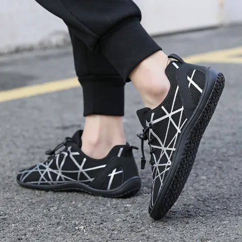 Unisex Minimalist Barefoot Shoes Wide Toe Box Breathable Mesh Quick Laces Lightweight Hiking Gym Training Fitness Outdoor Sport Shoes