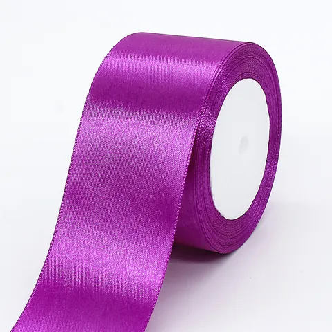 Effen Roos Paars Satijn Lint Polyester Decoratieve Stoffen Tape Voor Cadeauverpakking Huwelijksfeest Scène Decoratie Doe-het-zelf Lintrol