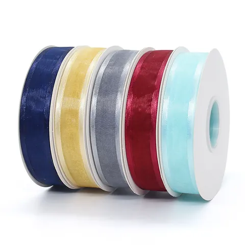 Breed Doorschijnend Gaaslint Satijnen Rand Sneeuwgaren Chiffon Lint Voor DIY Haaraccessoires Cadeau Bloemenverpakking Bruiloft Feest Decoratie