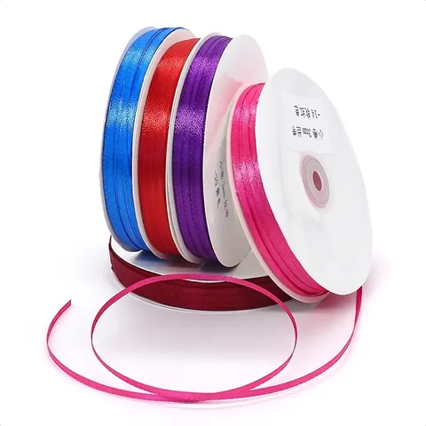 Dubbelzijdig Satijnen Lint Polyester Stof Tape Voor Cadeauverpakking DIY Craft Bruiloft Feest Decoratie Effen Kleur