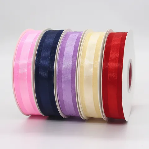 Nylon Mid-Satin Edge Organza Ribbon For DIY Hair Accessories Gift Bouquet Wrapping Decoration Multi Colors Crafts Tape