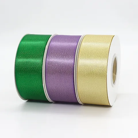 Metallic Satin Ribbon Gold Thread Glitter Shiny Decorative Ribbon For Gift Wrapping Flower Packaging DIY Bows Party Decor