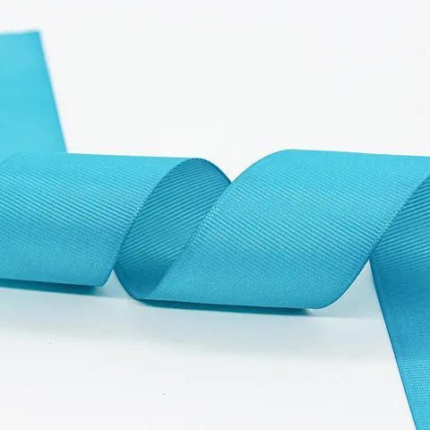 Bright Blue Grosgrain Ribbon For Gift Wrapping DIY Crafts Ribbed Polyester Ribbon Woven Decorative Trim For Bow Making