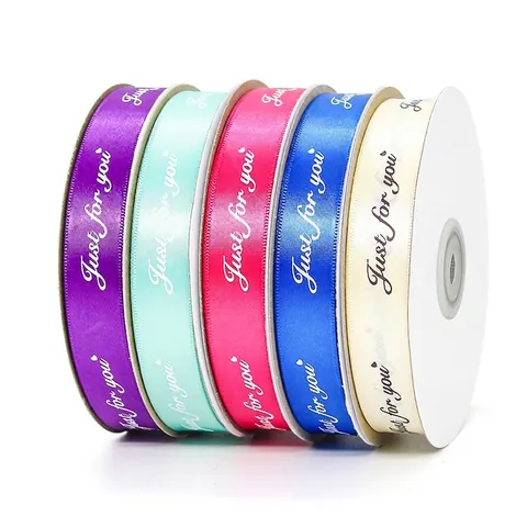 Just For You Printed Satin Ribbon For Gift Wrapping Wedding Party Birthday Decoration Polyester Ribbon Decorative Tape