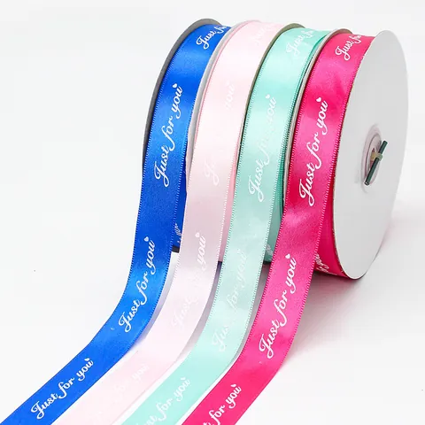 Just For You Printed Satin Ribbon For Gift Wrapping Wedding Party Birthday Decoration Polyester Ribbon Decorative Tape