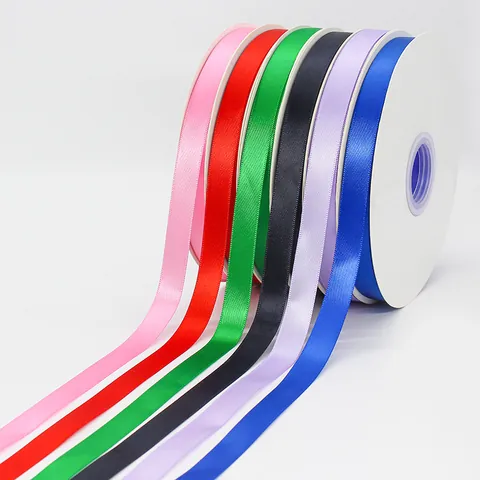 High Density Satin Ribbon Polyester Silk Look Fabric Ribbon For Gift Wrapping Cake Box Floral DIY Craft Wedding Party Decoration