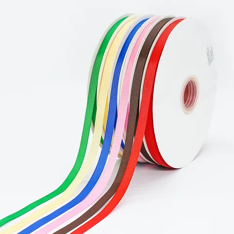 High Density Grosgrain Ribbon Polyester Fabric Webbing For Gift Wrapping Cake Box Flower Packaging DIY Handcraft Wedding Party Decorative Solid Color Ribbon