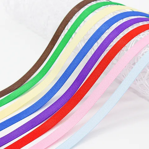 High Density Grosgrain Ribbon Polyester Fabric Webbing For Gift Wrapping Cake Box Flower Packaging DIY Handcraft Wedding Party Decorative Solid Color Ribbon