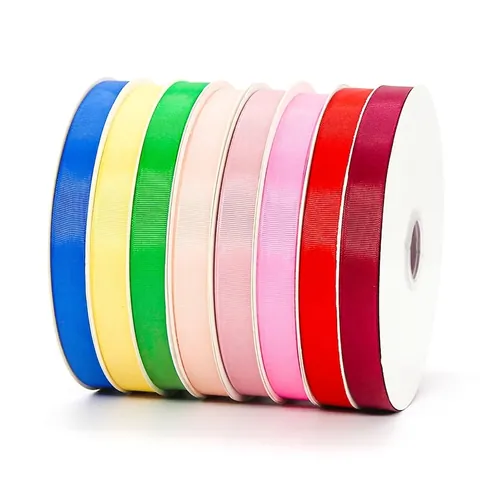 High Density Grosgrain Ribbon Roll Polyester Ribbed Webbing For Gift Wrapping DIY Crafts Wedding Party Cake Box Decor