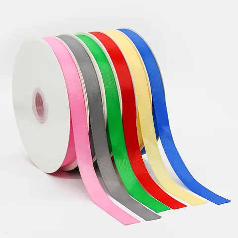 High Density Grosgrain Ribbon Roll Polyester Ribbed Webbing For Gift Wrapping DIY Crafts Wedding Party Cake Box Decor