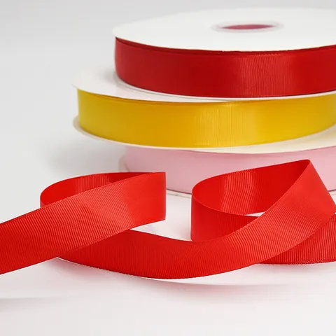 High Density Grosgrain Ribbon Polyester Ribbed Tape For Gift Wrapping Flower Packaging Cake Box Decoration DIY Crafts